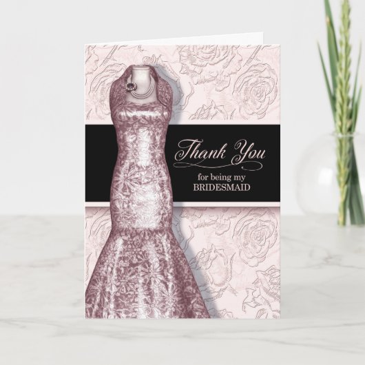 Bridesmaid Blush Pink Weddenschap Bedankkaart (Voorkant)