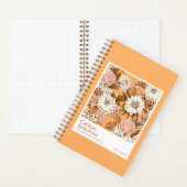 Bridesmaid Boho Orange and Peach Floral Pattern Notitieboek (Binnen)