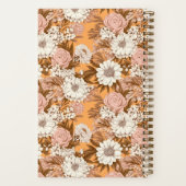 Bridesmaid Boho Orange and Peach Floral Pattern Notitieboek (Achterkant)