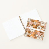 Bridesmaid Boho Orange and Peach Floral Square Notitieboek (Binnen)