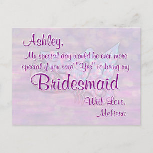 Bridesmaid   Bokeh-lichten voor vlinders Briefkaart
