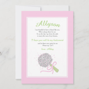 Bridesmaid Bouquet-aanvraagkaart Kaart