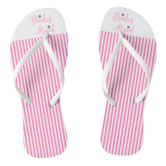Bridesmaid, Bridal, bruiloft, roze klaver Teenslippers (Voetbed)