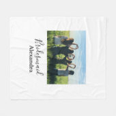 Bridesmaid bride squad name calligraphy photo gift fleece deken (Voorkant (Horizontaal))