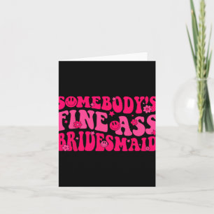 Bridesmaid Bride Squad Vrijgezellenfeest Groovy Ba Kaart