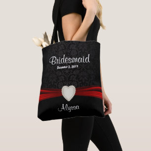 Bridesmaid - Bride van het Zwarte en Rode Team Tote Bag