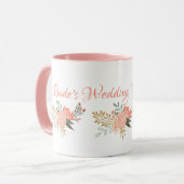 Bridesmaid/Bride Whimsical Pink Floral Design Mok (Voorkant links)