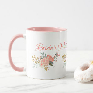 Bridesmaid/Bride Whimsical Pink Floral Design Mok