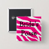 Bridesmaid Brides Posse Bachelorette Vierkante Button 5,1 Cm (Voorkant /achterkant)