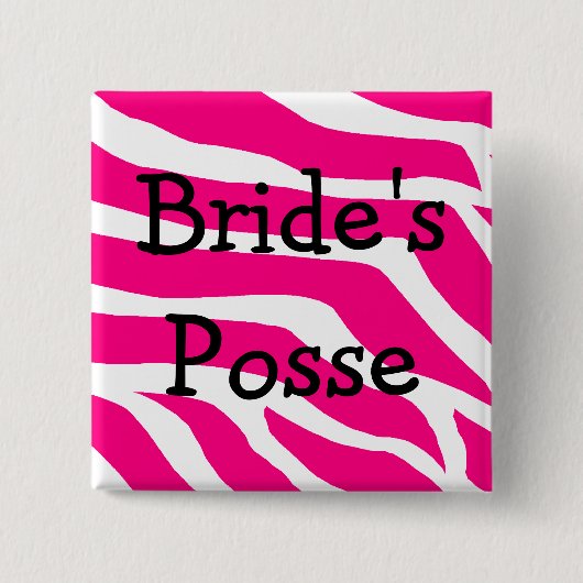 Bridesmaid Brides Posse Bachelorette Vierkante Button 5,1 Cm (Voorkant)