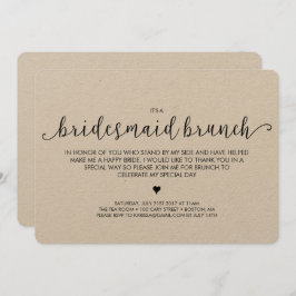 Bridesmaid Brunch Invitation - Kraft Kaart