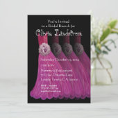 Bridesmaid Brunch Roze jurken Metaalpapier Kaart (Staand voorkant)