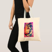 Bridesmaid brunette mermaid tote bag (Voorkant (product))