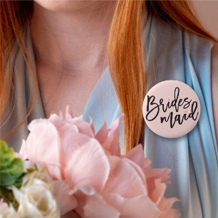 Bridesmaid Brush Chic Wedding Bridal Party Ronde Button 5,7 Cm