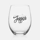Bridesmaid Brush Script Wijnglas Zonder Voet (Achterkant)