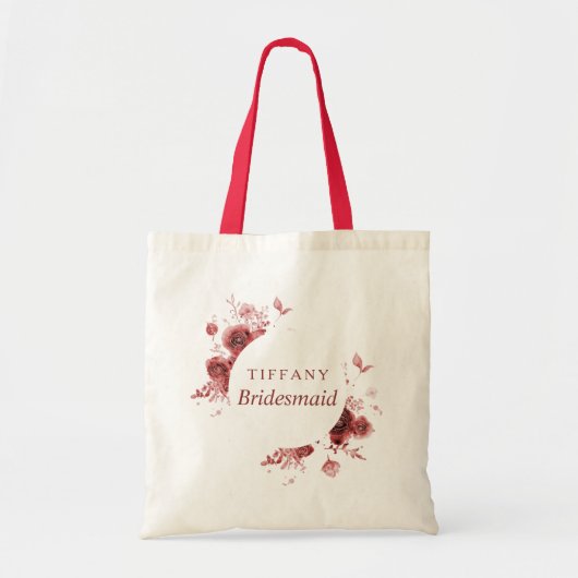 Bridesmaid Burgundy Beauty Tote Bag (Voorkant)