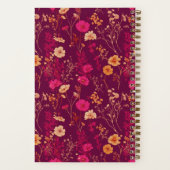 Bridesmaid Burgundy Floral Pattern Swatch Notitieboek (Achterkant)