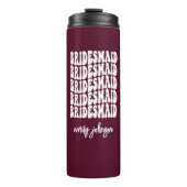 Bridesmaid Burgundy Pink Retro Custom Bachelorette Thermosbeker (Voorkant)
