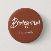 Bridesmaid Burnt Orange Terracotta Wedding Ronde Button 5,7 Cm (Voorkant)
