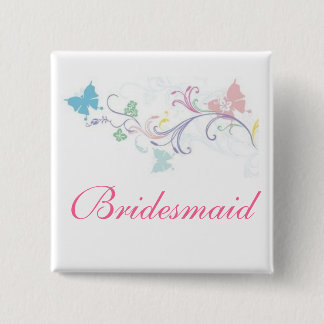 Bridesmaid Butterfly Button