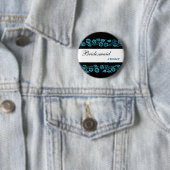 Bridesmaid Button Black met Blue  Flowers (In situ)