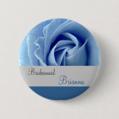 BRIDESMAID Button met BLUE Roos (Voorkant)