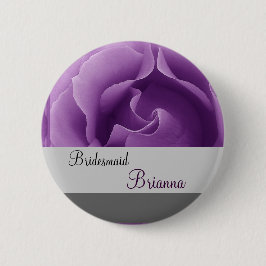 BRIDESMAID Button met PAARS Roos