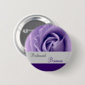 BRIDESMAID Button met PAARS Roos (Voorkant /achterkant)