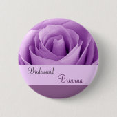 BRIDESMAID Button met PAARS Roos (Voorkant)