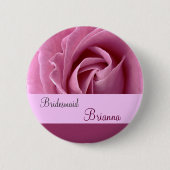 BRIDESMAID Button met PINK Rose (Voorkant)