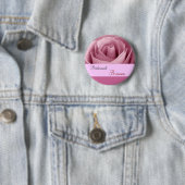 BRIDESMAID Button met PINK Rose (In situ)