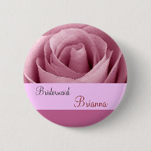 BRIDESMAID Button met PINK Rose