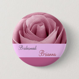 BRIDESMAID Button met PINK Rose