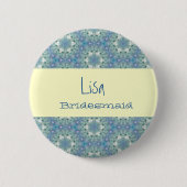 Bridesmaid Button Sweet Blue Stars Pattern (Voorkant)