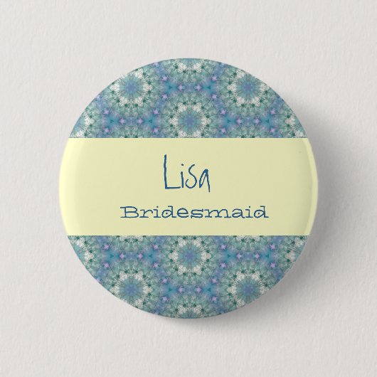 Bridesmaid Button Sweet Blue Stars Pattern (Voorkant)