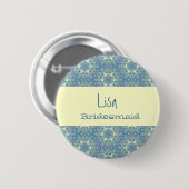 Bridesmaid Button Sweet Blue Stars Pattern (Voorkant /achterkant)