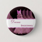 BRIDESMAID-Button TPink Gowns Roze kant V9 Ronde Button 5,7 Cm (Voorkant)