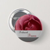BRIDESMAID Button with RED Rose (Voorkant /achterkant)