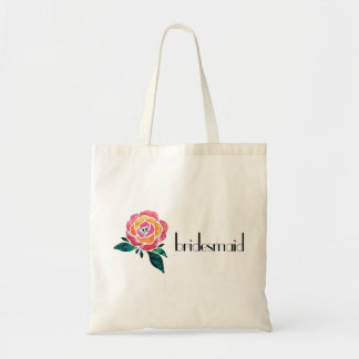 Bridesmaid Canvas tas Modern Roos Floral Rock