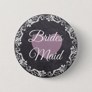 Bridesmaid Chalkboard Style Bachelorette Party Ronde Button 5,7 Cm