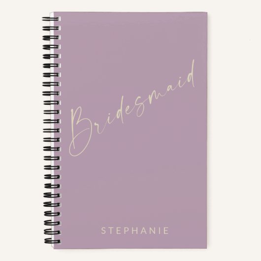 Bridesmaid Chic Minimalist - Lila, persoonlijk Notitieboek (Voorkant)