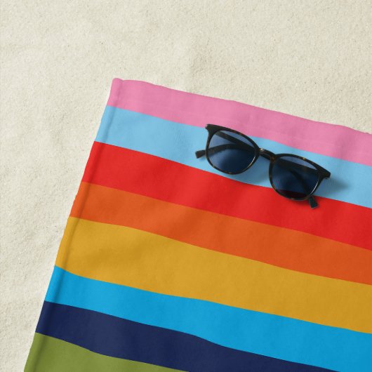 Bridesmaid Colorful Serrate Stripes Pattern Strandlaken (In situ)