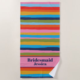 Bridesmaid Colorful Serrate Stripes Pattern Strandlaken