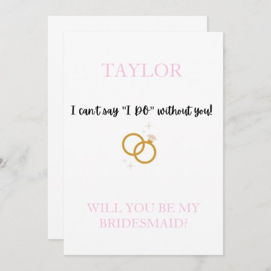Bridesmaid-conceptkaarten Kaart (Voorkant / Achterkant)