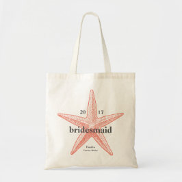 Bridesmaid Coral Starfish Classic Cotton Canvas ta Tote Bag