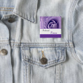 BRIDESMAID Custom Name Lavender Paars Roos Vierkante Button 5,1 Cm (In situ)