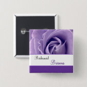BRIDESMAID Custom Name Lavender Paars Roos Vierkante Button 5,1 Cm (Voorkant /achterkant)
