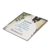 Bridesmaid Dank u voor de Tile Gown Tree Filigree  Tegeltje (Zijkant)