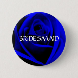 BRIDESMAID - de blauwe knoop van het roos van midd Ronde Button 5,7 Cm