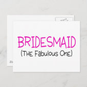 Bridesmaid de Fabulous One Briefkaart (Voorkant / Achterkant)